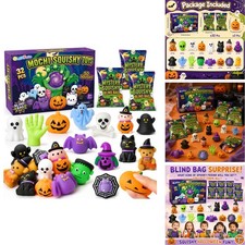 32Pcs Halloween Mochi Squishy Toys Mystery Blind Bag Party Favors for Kids Bulk