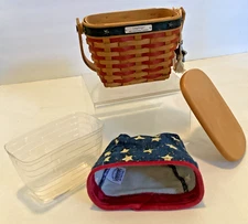2001 Longaberger Inaugural Basket w/lid, liner &  protector COUNTRY PATRIOTIC