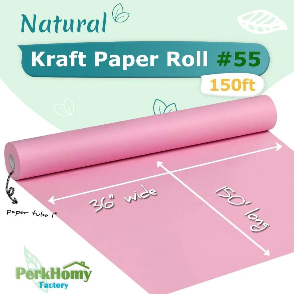 Multipurpose Kraft Paper Roll 36" x 1,800" 150' - Light Pink - Image 4 of 4