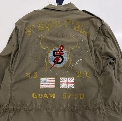 NWT Polo Ralph Lauren Military Field Jacket 5th Squadron Guam Mens