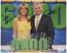 Vanna White Pat Sajak Signed Wheel of Fortune  8x10 Photo ACOA