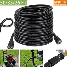 50/33/26ft High Pressure Washer Hose 5800PSI M22-14MM Power Washer Extension