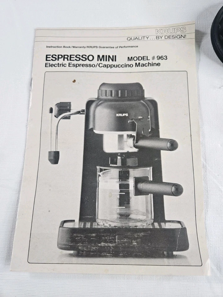 Krups Espresso Mini 963 Piezas de repuesto OEM Portafiltro Taza de vidrio Negro Manual Foto 2 de 4