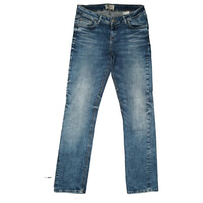 Ltb Women Super Stretch Jeans Pants Straight Leg Slim Fit Mid 40 L W31 L34 Blue