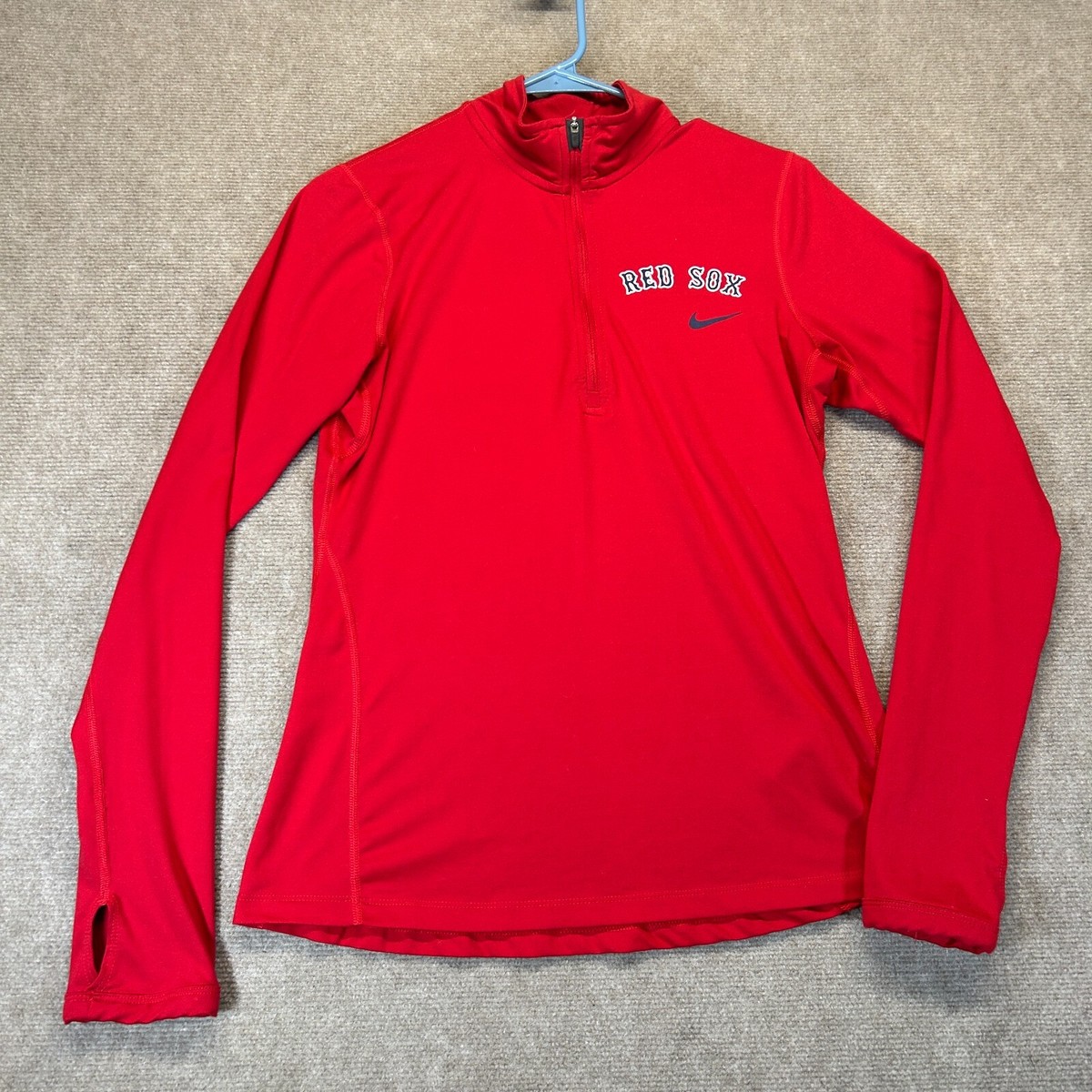 Boston Red Sox Nike 1/4 Zip Pullover Women's Large Red Performance