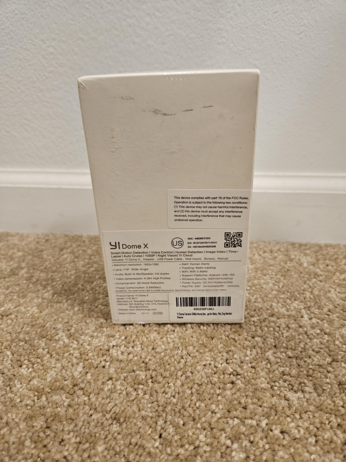 NIB Brand New Yi Dome X Home security Camera Sealed in Box Security Cam HD