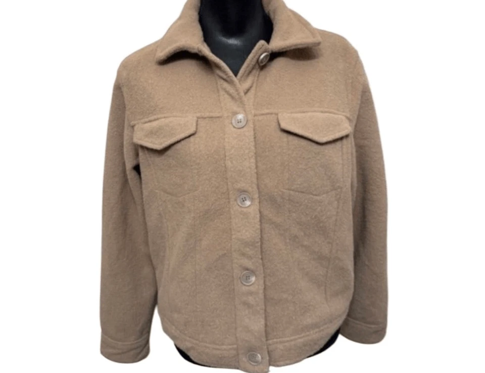 Joie Camel Mocha Moto Teddy укороченный Shacket средний - Изображение 2 из 4