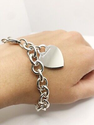 Victorian Child's Puffy Heart Charm Bracelet in 925 silver - Yourgreatfinds