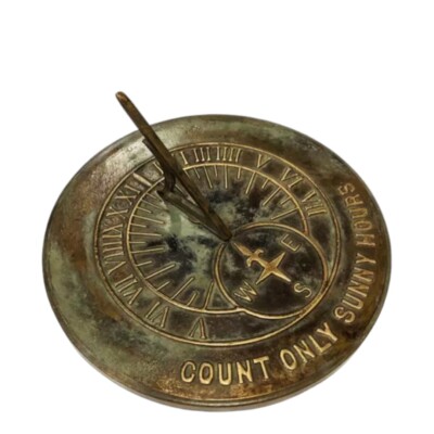 Roman sundial, solid brass light Verdi highlights, 10'' Inch Unique Design
