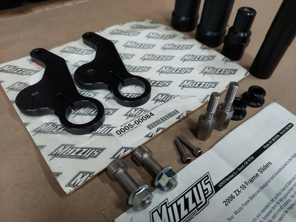 Muzzys p/n 0005-00084 2006 Kawasaki ZX-10 Frame Slider Kit NOS