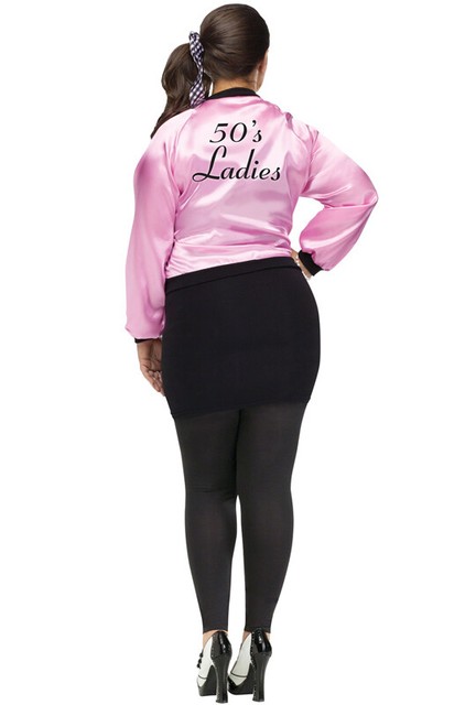 Plus Size Satin Lady Pink 50s Jacket 