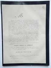 VIENOT Gosselin FAIRE PART Heurtel Sauveget RENAUDIERE VAUX Damay Dallier 1883