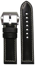 24mm XL RIOS1931 for Panatime Black Shell Cordovan Watch Band w White Stitch 125