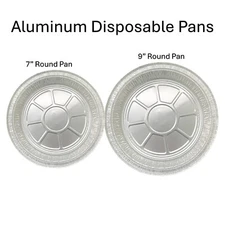 Round Aluminum Foil Pans Disposable Containers for Storing, Baking, Meal Prep