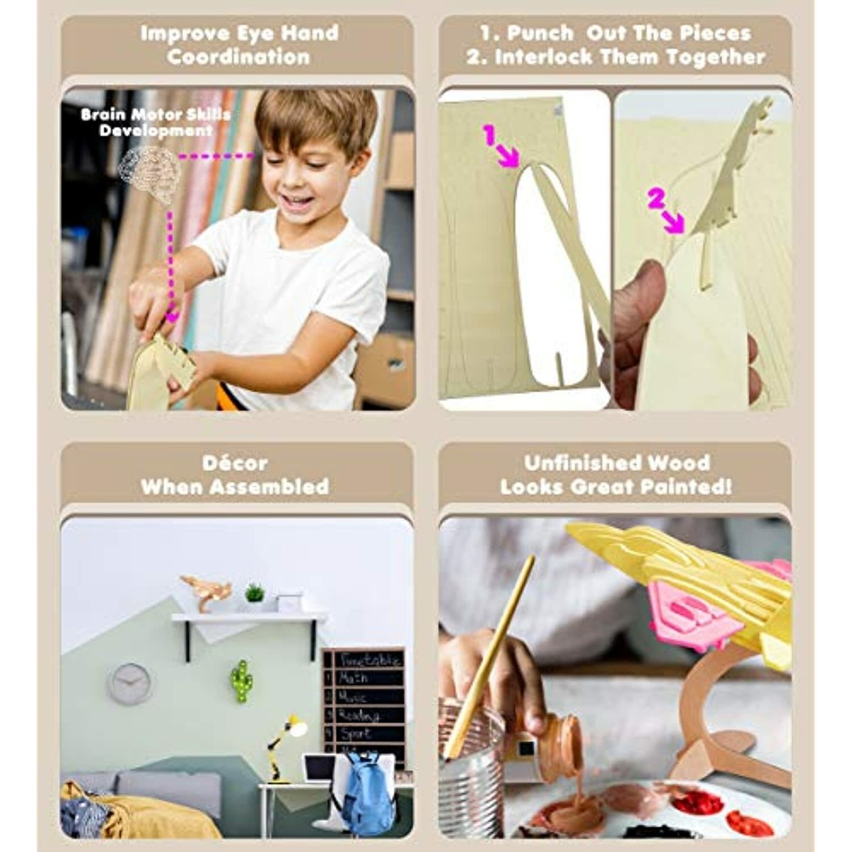 F15 Fighterplane Woodcraft Construction Kit 3d Puzzles Pre-cut