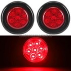 2" Inch LED Round Side Marker LED Clearance Tail Light 12V Truck Trailer Grommet