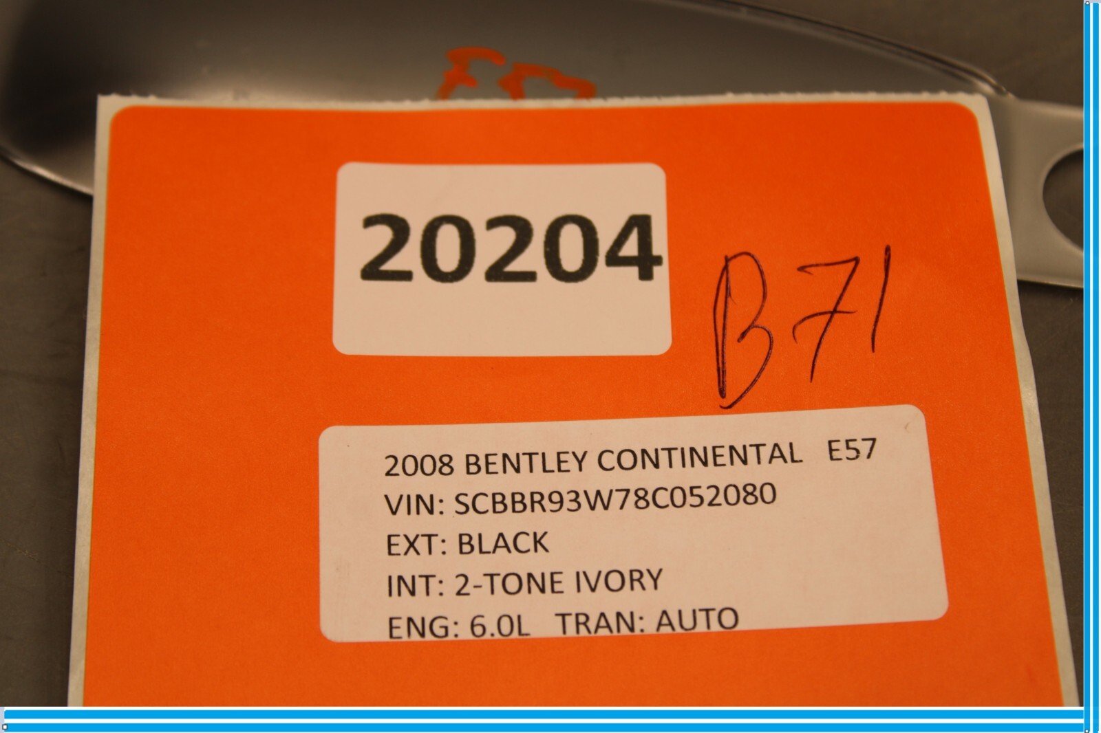 Bentley Continental 2006-2010 Right Roof handle