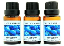 3 Blueberry 1/2oz Premium Grade Scented Fragrance Oil Crazy Candles