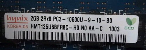 Hynix Memory 4GB (2 x 2GB) PC3-10600U Desktop RAM 2Rx8 DDR3 Lot HMT125U6TFR8C-G7 - Picture 2 of 4
