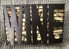 Modren Cork Holder “WINE” Wire Room Décor 11x8 with corks, Top Entry