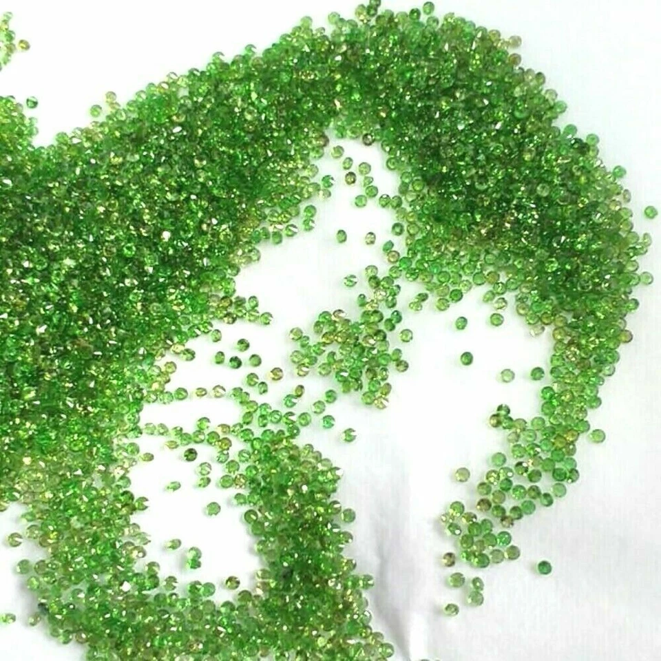 Großhandel Menge 1.5mm Rund FACET Natürlich Chrom Diopsid Lose Geeicht Juwelen - Bild 4 von 4