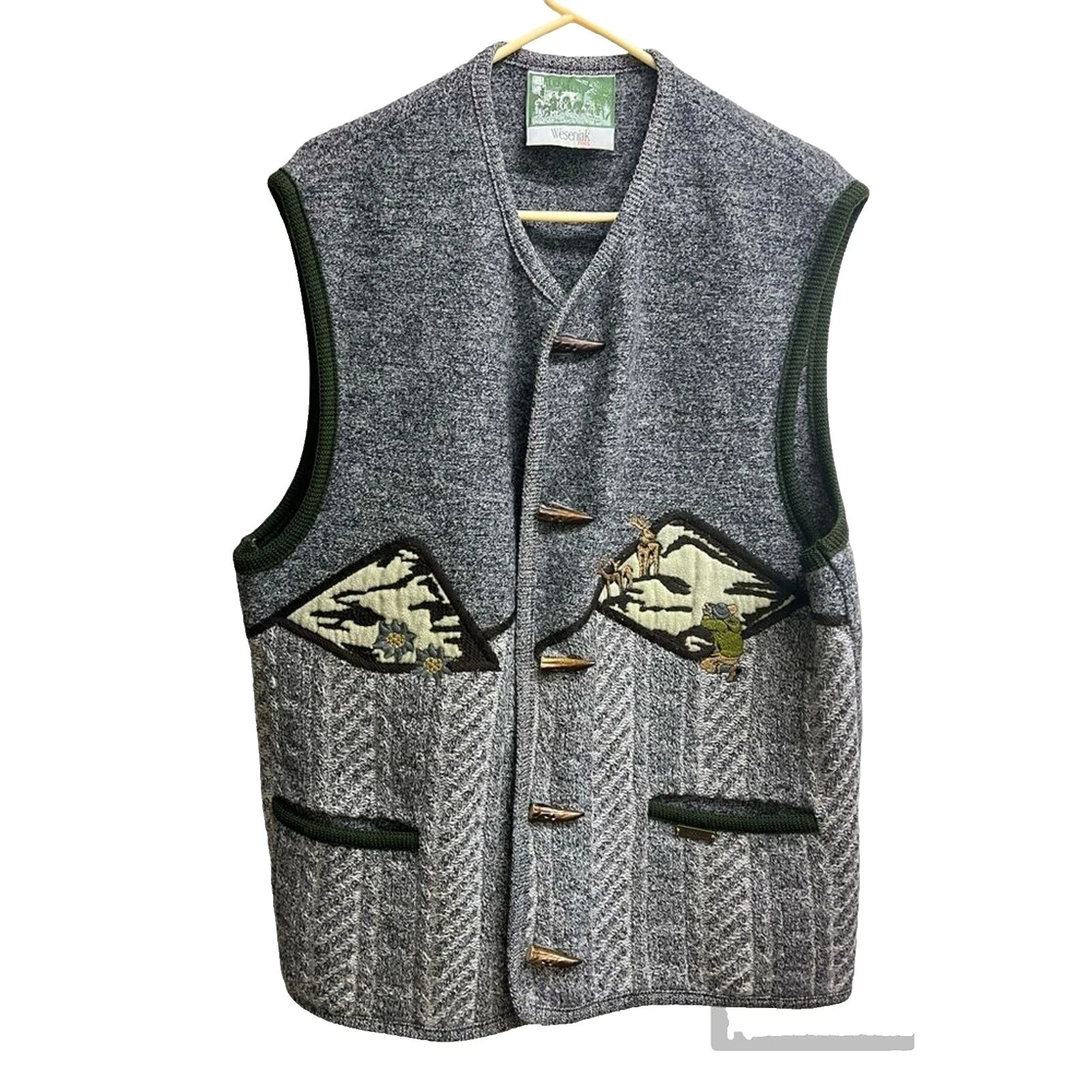 Chalecos vintage para hombre talla regular 100 % lana