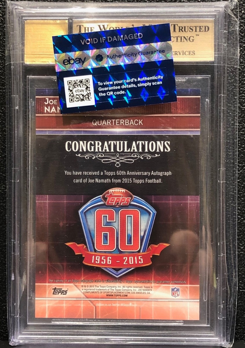 2015 Topps 60th Anniversary Retired Autograph - Joe Namath #T60RA