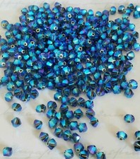 Swarovski Crystal 5328 4mm bicone beads, Denim Blue AB2X 36pcs 