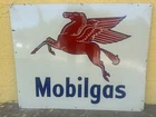 Vintage 1942 Mobilgas Tin Sign Not Porcelain Oil Gas Station Original Rare 24x30