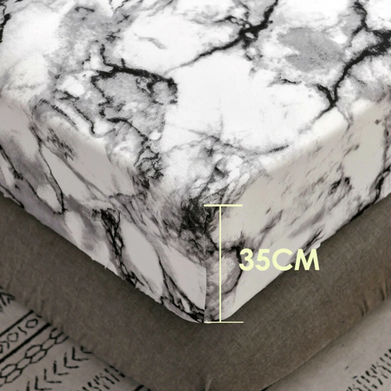 Elastisch Bedruckt Bettlaken Abdeckung Matratzen Schoner Kissenbezug Bettzeug - Bild 2 von 4