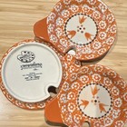 Temptations by Tara Set of 3 Ceramic Floral Spoon Rests Orange/White — photo 2