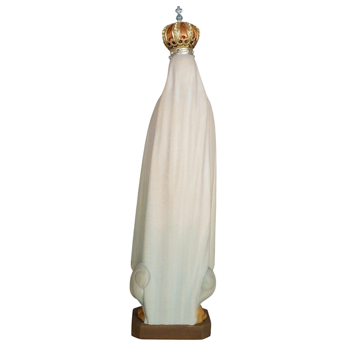 Holz Figur MADONNA FATIMA CAPELINHA MIT KRONE H23,5cm color Hl. Heilige Maria IN