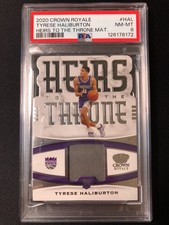 2020-21 Crown Royale Heirs to the Throne Materials Tyrese Haliburton PSA 8