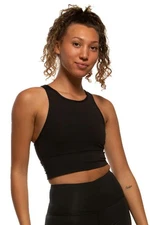 Jolyn Clothing “Rae” Black Sports Bra Key Hole Back longline high neck Sz S