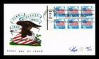 US COVER FLAG WITH CLOUDS BOOKLET FIRST DAY ISSUE PUGH HAND PAINTED
