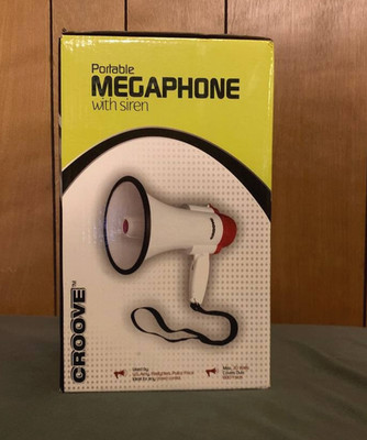 Portable 30 Megawatt Megaphone w/ Siren Croove Red & White