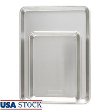 Naturals Aluminum Baking Pan Set Half Sheet Quarter Sheet Cookie Roasting Tray
