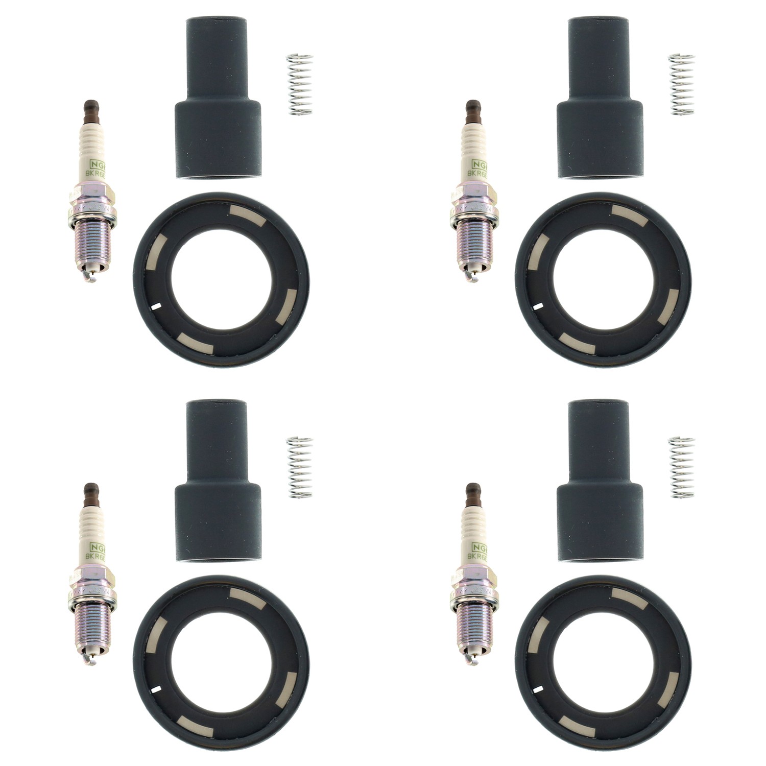NGK 4 G-Power Platinum Spark Plugs  Denso Coil Boots Kit for Camry Highlander