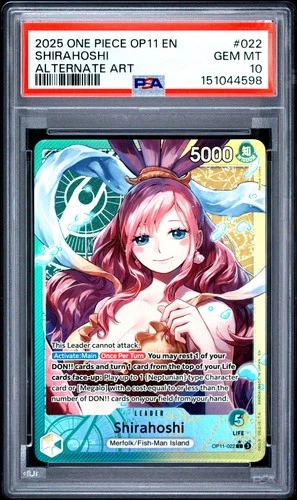 2025 One Piece Op11 A Fist Of Divine Speed #022 Shirahoshi Alternate Art PSA 10