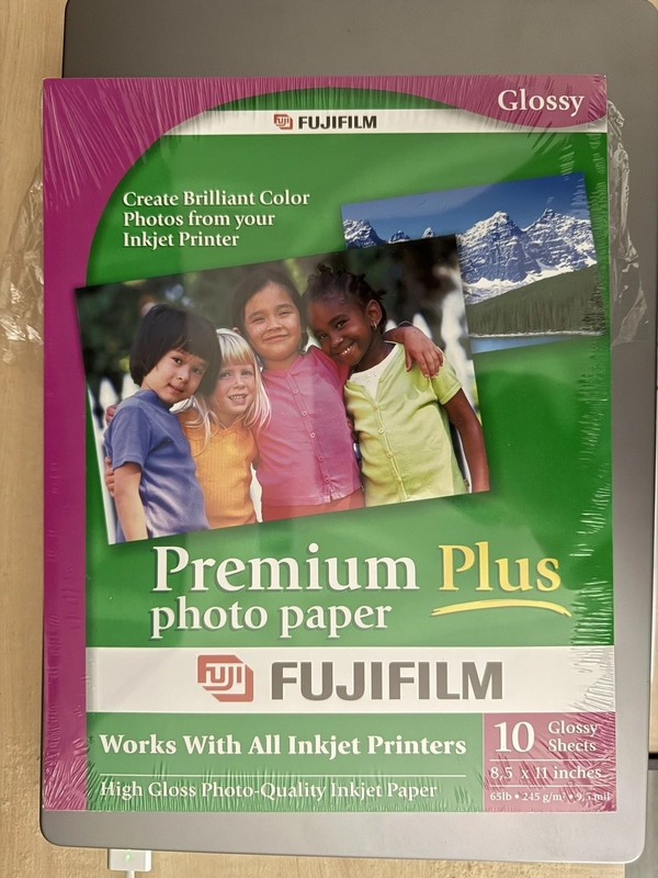 Fujifilm Premium Plus Glossy Inkjet Photo Paper, 8.5" x 11" 4-Pack, 40 Total