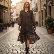 Zashi Dress Womens XL Black Floral Whimsygoth Lace Boho