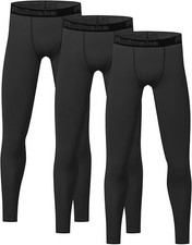 4 or 3 Pack Youth Boys' Compression Leggings Tights Athletic Pants Sports Bas...