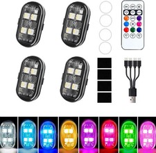 4PCS Wireless Led Strobe Lights for Car,USB Type C Rechargeable Flashing Ligh...