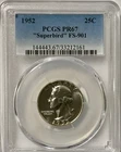 1952 “Superbird” Washington Quarter PCGS PR67