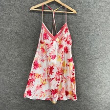 Secret Treasures Night Gown Women L White Floral V-Neck Sleeveless Sleep