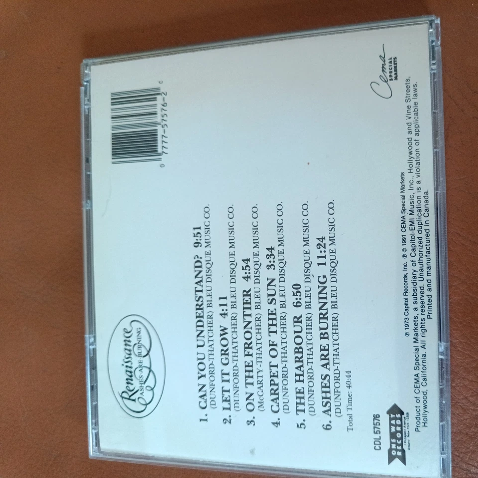 Ashes Are Burning by Renaissance (CD, Feb-1991, One Way Records) - Bild 2 von 4