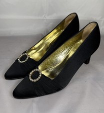 Scarpe corte stiletto vintage Rayne stile raso gioiello accento UK 5 (US 7)