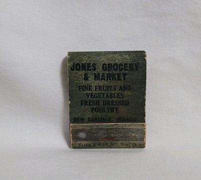 Vintage Matchbook Jones Grocery Market New Carlisle Indiana Advertising Matches