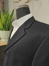     Jones New York Mens Sports Coat 42R Blue Stripe 3 Button