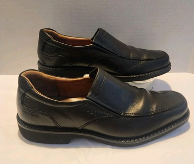 Ecco Black Leather Slip On Apron Toe Loafers Casual Shoes Men Sz 41EU/8M US
